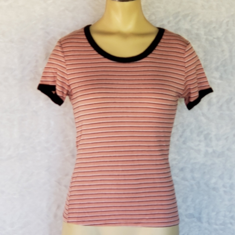 Peach Striped Tee